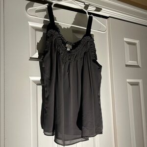 Gray Converse Ruffled Strappy Top